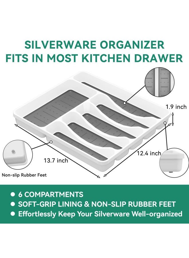 JUNLIN 49-Piece Stainless Steel Silverware Set with Cutlery Organizer, Service for 8 with Steak Knives and Kitchen Utensils - Image 3