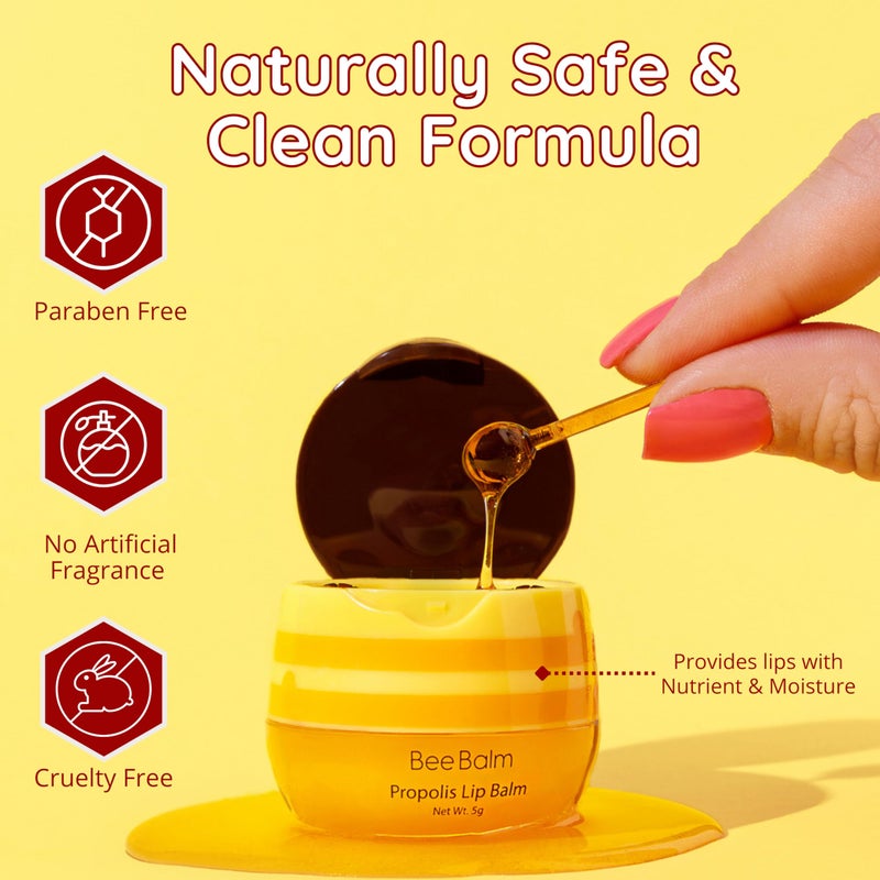 Bee Balm Original My Bee Balm Lip Balm â€“ Propolis Hydrating Balm â€“ Honey Pot for Dry, Chapped & Cracked Lips â€“ Deeply Moisturizes & Hydrates Lips with Organic Beeswax & Vitamin E - Image 5