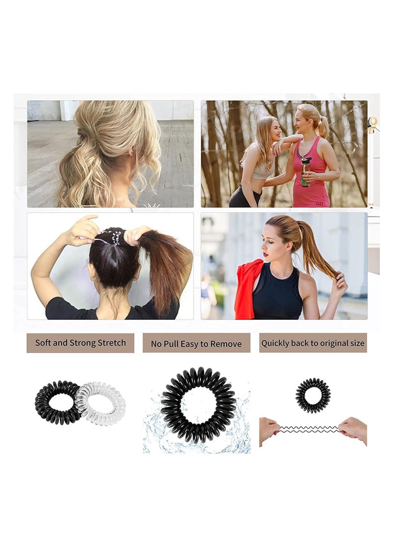 Excefore Spiral Hair Ties,Hair Elastics, No Crease Hair Bands Multi Color Waterproof Phone Cord Hair Scrunchies Hair Coils Accessories for Women Girls(20 Pack) - Image 5