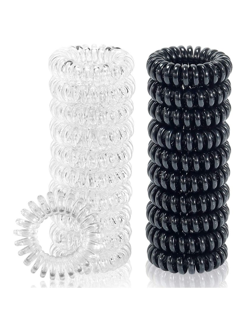 Excefore Spiral Hair Ties,Hair Elastics, No Crease Hair Bands Multi Color Waterproof Phone Cord Hair Scrunchies Hair Coils Accessories for Women Girls(20 Pack) - Image 1