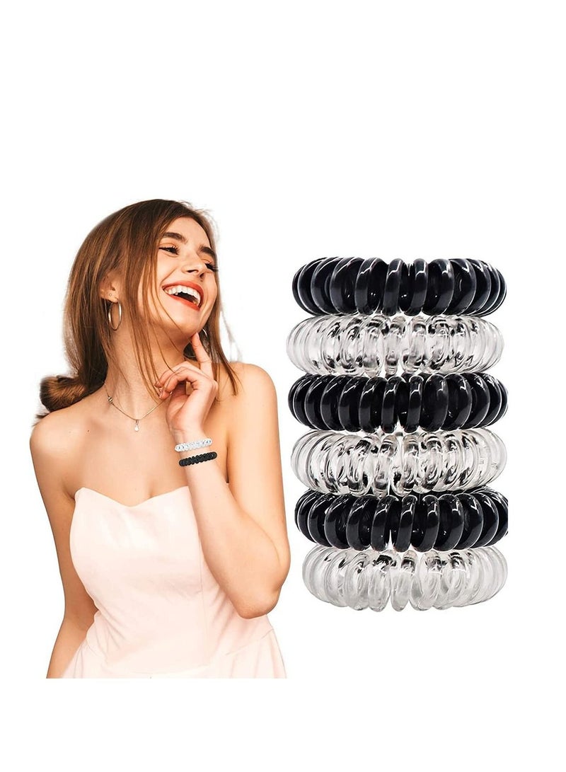 Excefore Spiral Hair Ties,Hair Elastics, No Crease Hair Bands Multi Color Waterproof Phone Cord Hair Scrunchies Hair Coils Accessories for Women Girls(20 Pack) - Image 3