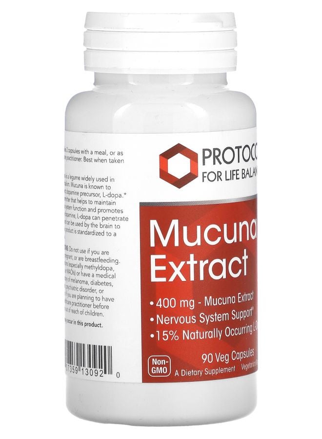 Protocol For Life Balance Mucuna Extract 400 mg 90 Veg Capsules - Image 2