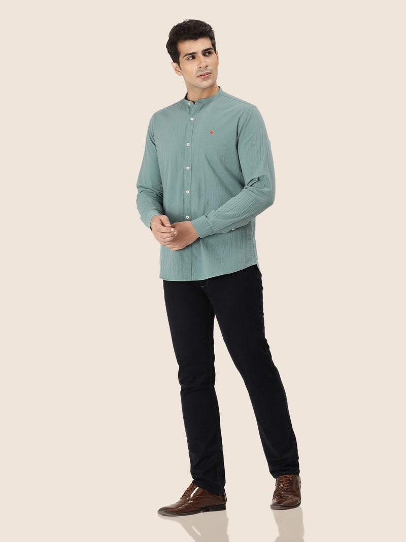 amswan Premium Men's Crinkle Cotton Shirt - Image 4