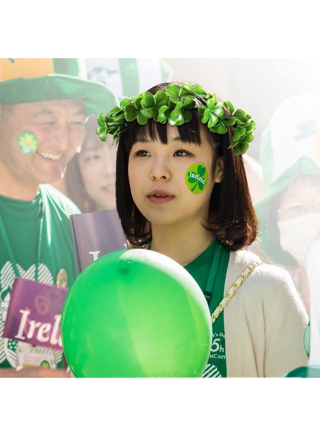 Waydress 2 Pieces St. Patrick'S Day Irish Shamrock Headbands Flower Crown Clover Headband St. Patrick'S Day Accessories Green Garland Clover Garland Party Accessories Fairy Accessories For Women Men And Girls - Image 3