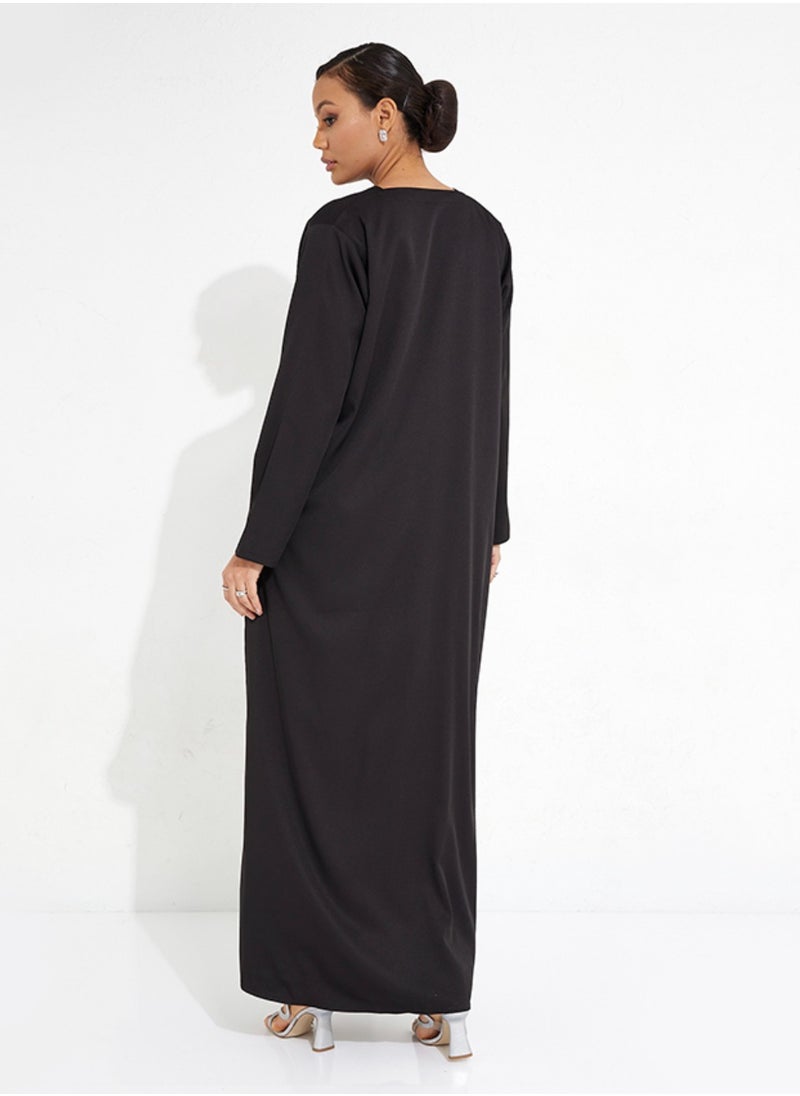 Rosette Abaya - White Prominent Abaya - Image 1