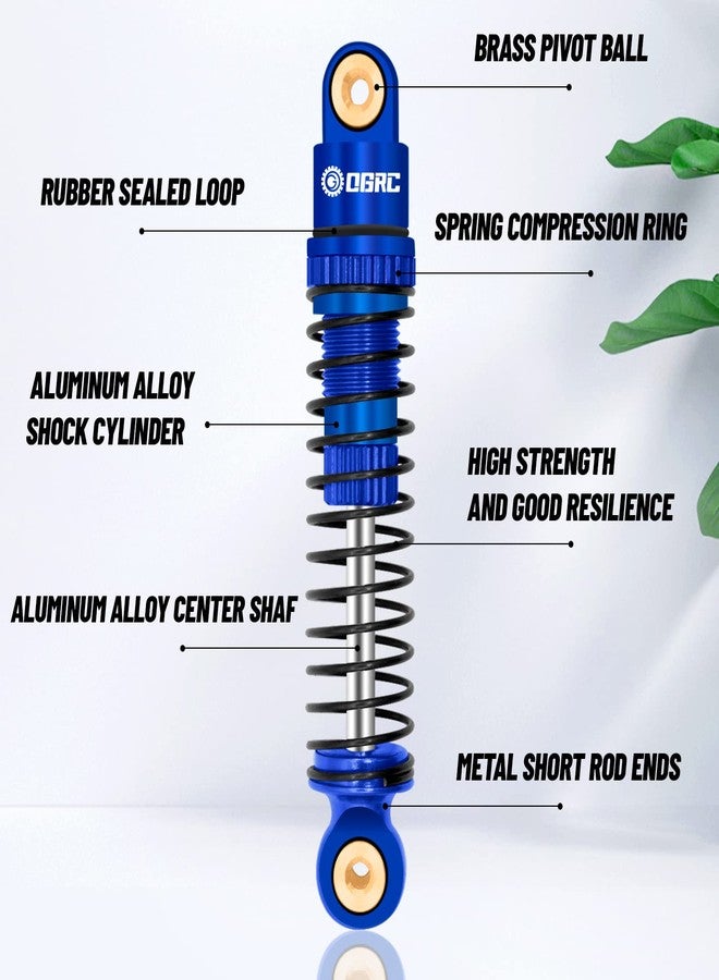 OGUNKE OGRC Shocks Absorber Oil Threaded Damper Aluminum Front & Rear Shocks for Axial SCX24 C10 JLU Deadbolt Gladiator Bronco Upgrade Parts (Blue) - Image 4