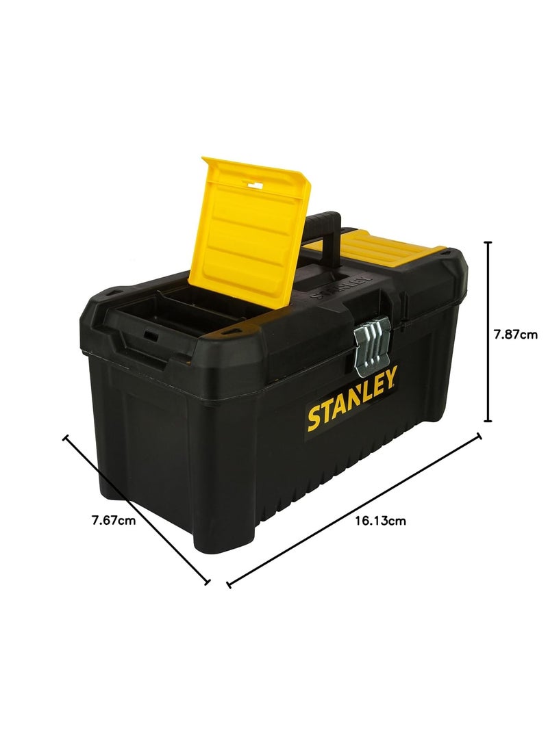 Stanley STANLEY STST1755188 16 Organised HeavyDuty Portable Essential Toolbox with Top Lid Removable Tray Compartment for Easy Convenient Storage Top Pad Lock Eye 1 Year Warranty 41x195x20 cm  - Image 4