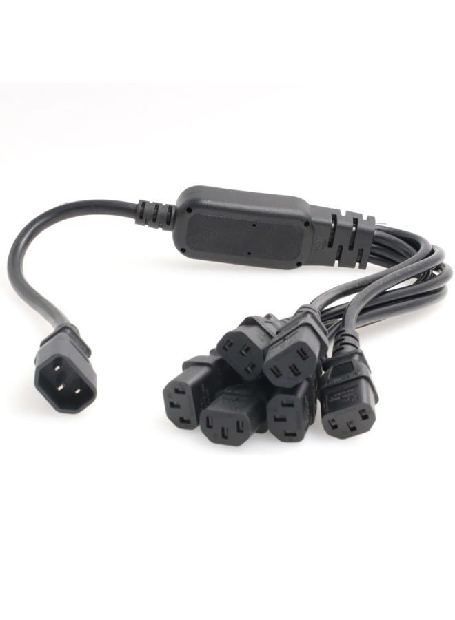 SZRMCC UPS PDU Server Y Splitter Power Cable IEC320 C14 to 6 x C13 10A 250V Extension Cable (6xc13 60cm) - Image 1