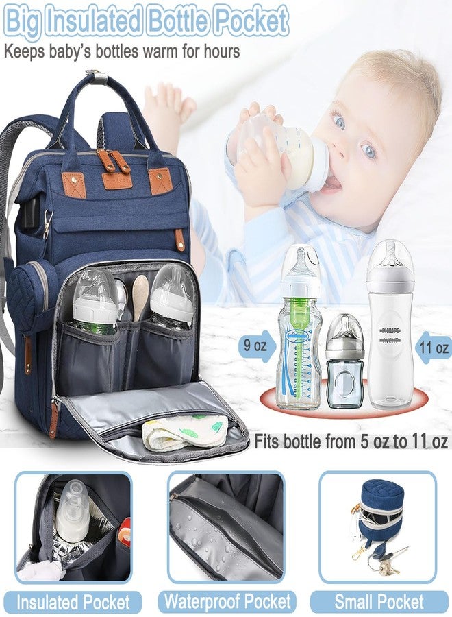 SHITIESHOU Diaper Bag Backpack Baby Bag for Mom Dad with Changing Pad, 19 Pockets, Large Waterproof Travel Baby Girl Boy Toddle Diaper Bag with Insulated Pocket, Baby Shower Gifts, Blue - Image 2