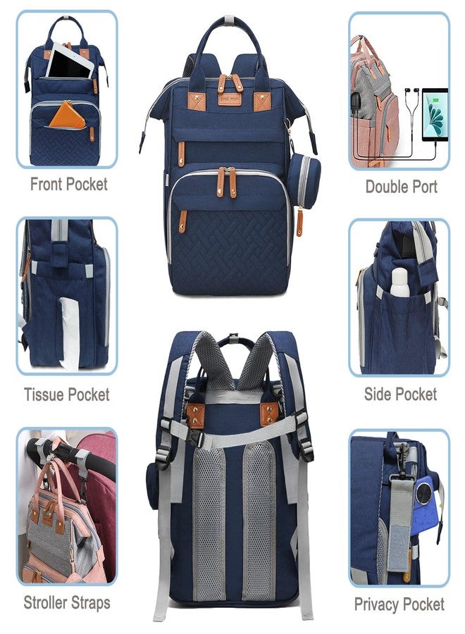 SHITIESHOU Diaper Bag Backpack Baby Bag for Mom Dad with Changing Pad, 19 Pockets, Large Waterproof Travel Baby Girl Boy Toddle Diaper Bag with Insulated Pocket, Baby Shower Gifts, Blue - Image 3