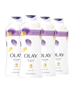 Olay Olay Age Defying Body Wash for Women with Vitamin E, 24hr Moisturizing, 22 fl oz (Pack of 4)  - Image 1