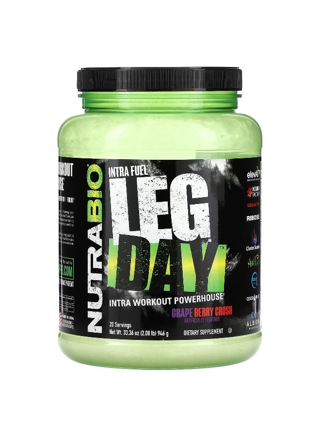 NutraBio NutraBio, Intra Fuel, Leg Day, Grape Berry Crush, 2.08 lb (946 g)  - Image 1