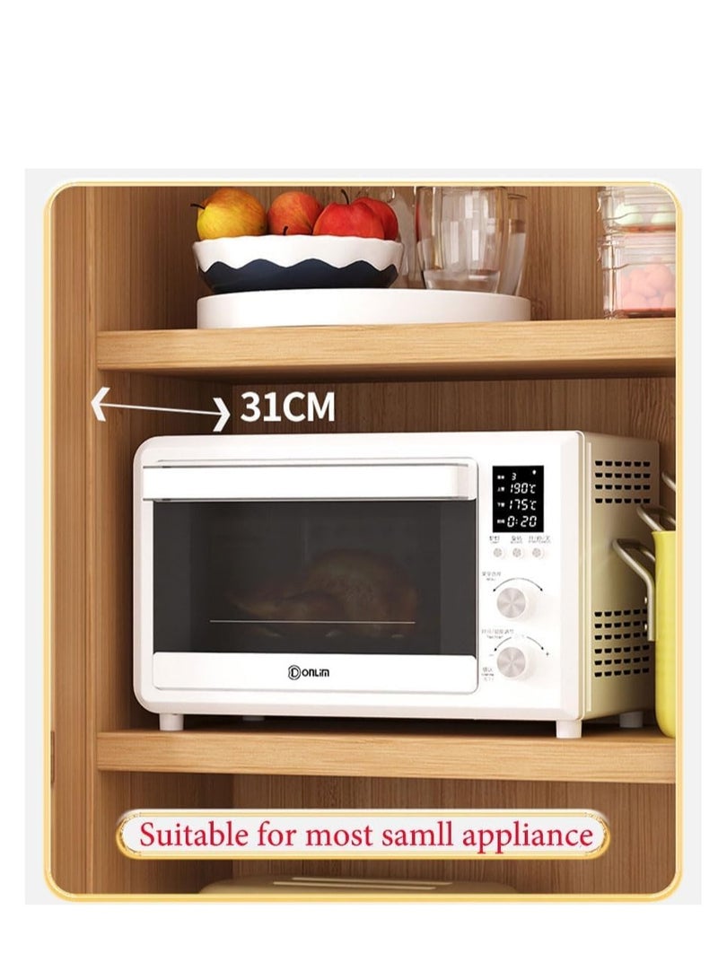 Generic Freestanding Sideboard Tall Rack Kitchen Dining Room Storage Cabinet Bamboo Buffet Cabinet with Doors Shelves Corner Floor Display Cupboard for Bowls Dishes Cups Baker Tools (60 * 31 * 190, Two Door) - Image 5