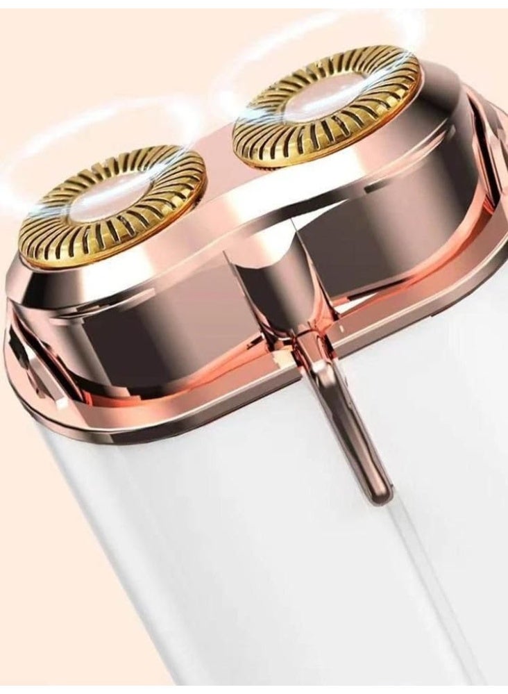 Flawless Womens Painless Hair Remover Face Duo Facial Electric Shaver Device Dermatologist Approved Hypoallergenic White Rose Gold - Image 3