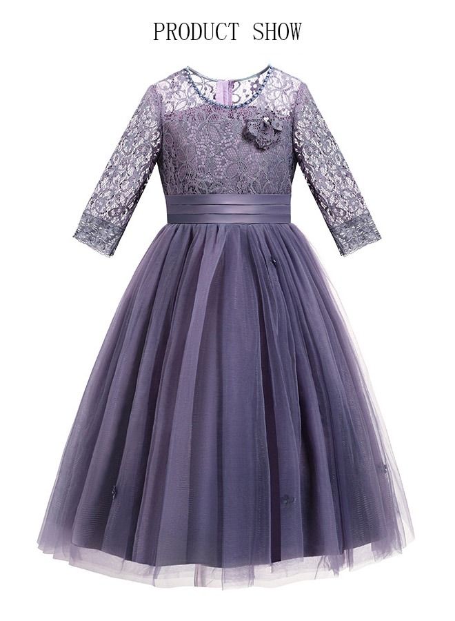 DUNISO Girls Dress Kids Long Sleeves Lace Party Dresses with Tutu Skirt Toddler Princess Birthday Party Wedding Dresses - Image 3