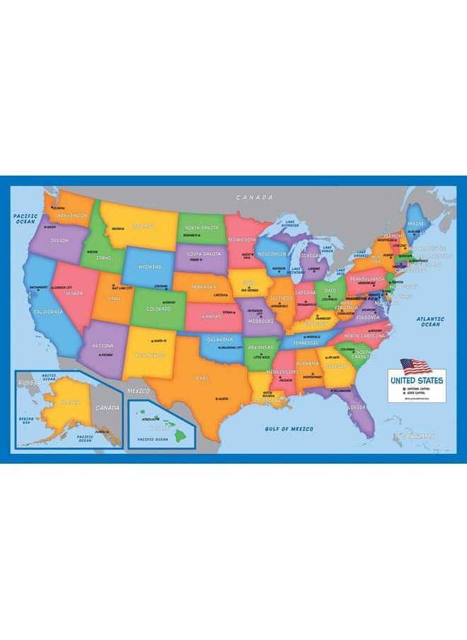 Palace Learning 3 Pack - Solar System Poster for Kids [Long] + Simplified USA & World Map Set [Blank] (LAMINATED, 18" x 29")  - Image 4