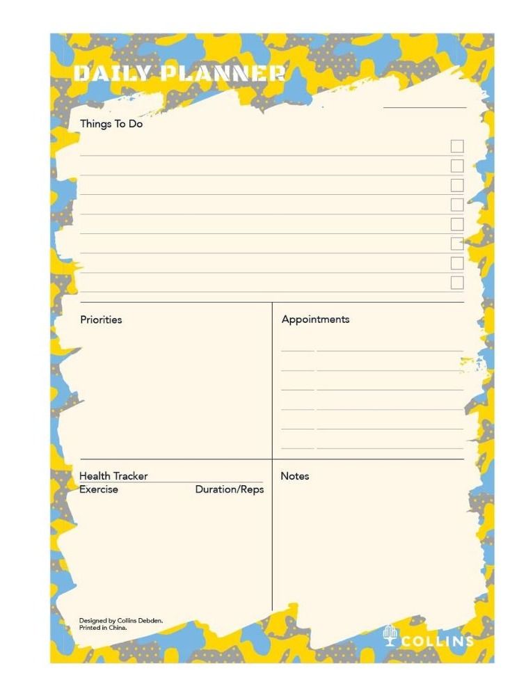 Collins Edge Camo A5 Daily Pad  Yellow