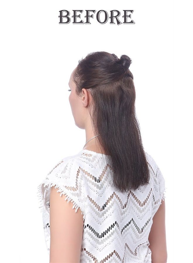 OneDor 12" Synthetic Fiber Natural Textured Curly Ponytail Clip In/On Hair Extension Hairpiece (12# - Light Brown) - Image 2