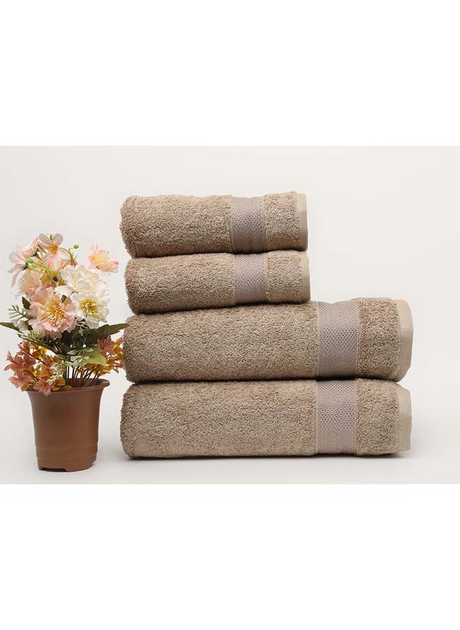 White Rose - طقم مناشف حمام 4 قطع - سيرانتي - 550 جرام/متر مربع - 100% قطن تيري - 2 منشفة استحمام 70X140 سم و 2 منشفة يد 50X90 سم - لمسة فاخرة - سريعة الجفاف - عالية الامتصاص - جمل - Image 1