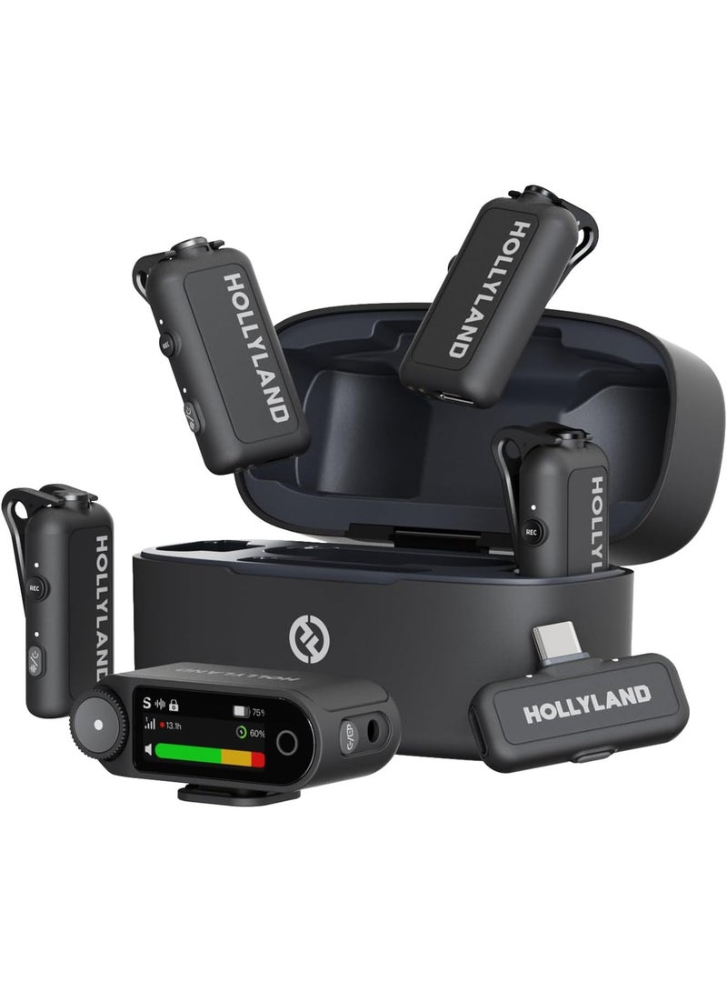 هولي لاند ميكروفون لاسلكي هولي لاند LARK MAX 2 Combo لأربعة أشخاص – مثالي لتصوير مجموعات، متوافق مع الكاميرا، آيفون، أندرويد (4TX + 2RX + علبة شحن) - Image 1