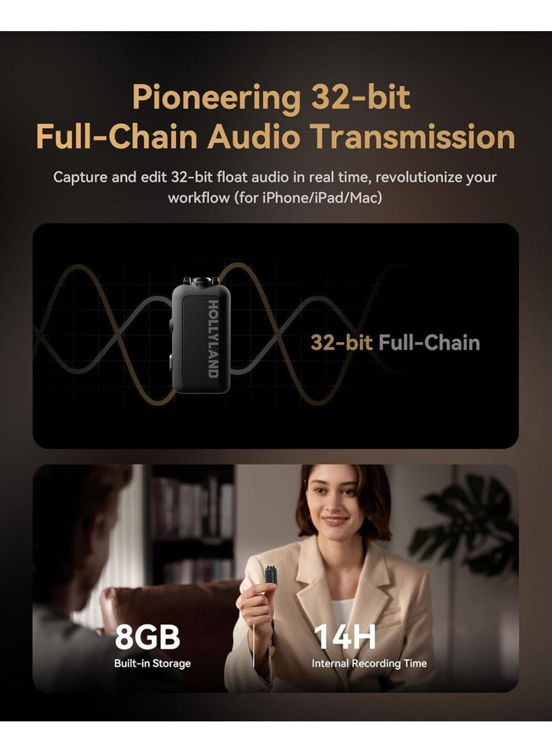 هولي لاند ميكروفون لاسلكي هولي لاند LARK MAX 2 Combo لأربعة أشخاص – مثالي لتصوير مجموعات، متوافق مع الكاميرا، آيفون، أندرويد (4TX + 2RX + علبة شحن) - Image 5