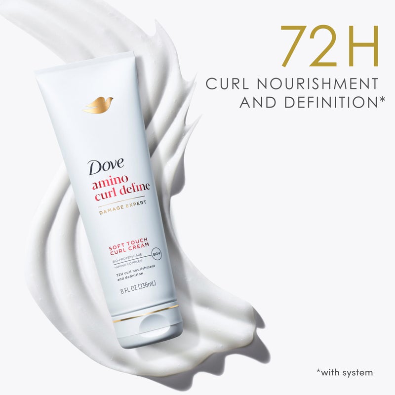 Dove كريم دوف لتجعيد الشعر الأميني للشعر المجعد والمجعد مع تقنية العناية بالبروتين الحيوي + مركب الأمينو 8 أونصة سائلة - Image 3