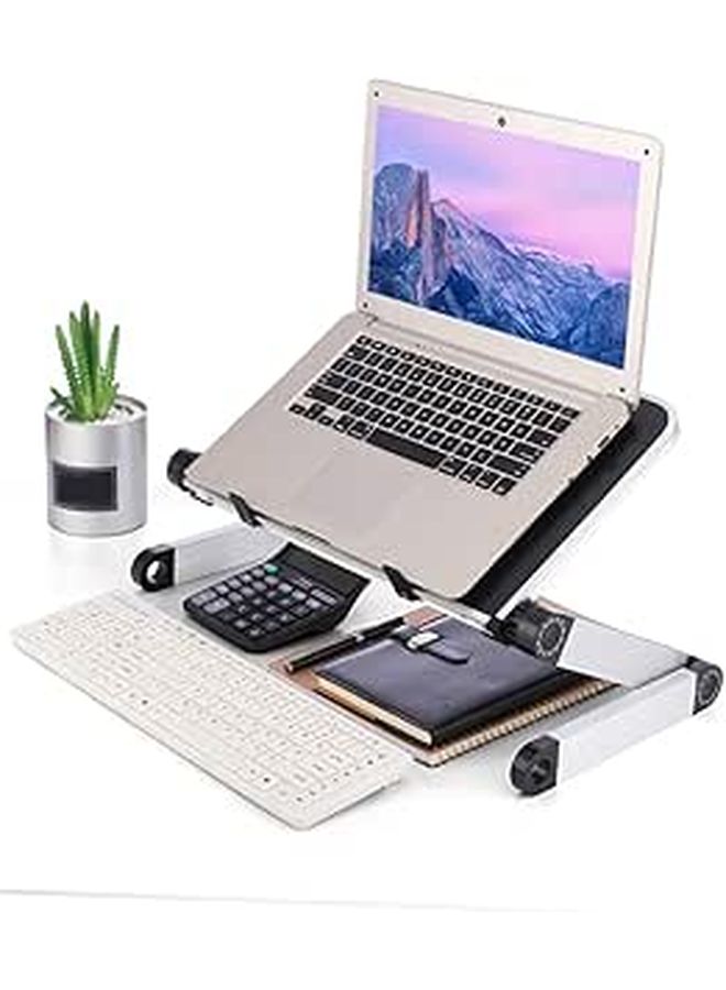 Adjustable Desk Laptop Stand Aluminum Black Ergonomic Ventilated Holder - Image 1
