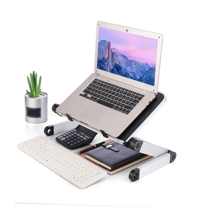 Adjustable Desk Laptop Stand Aluminum Black Ergonomic Ventilated Holder - Image 2