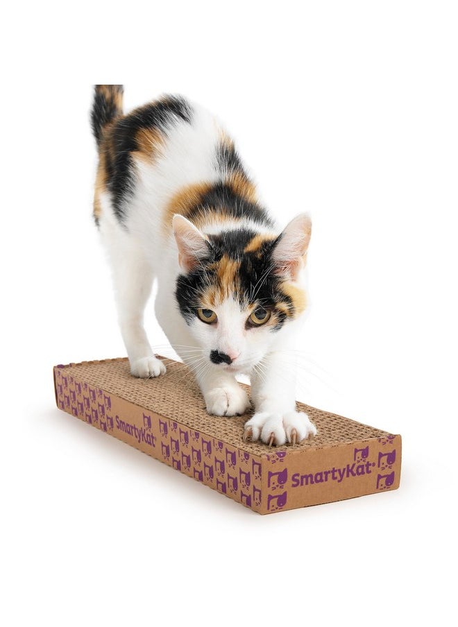 SmartyKat - SmartyKat Super Scratcher Corrugated Cat Scratcher, Catnip Infusion Technology - Brown, Single Wide - Image 1