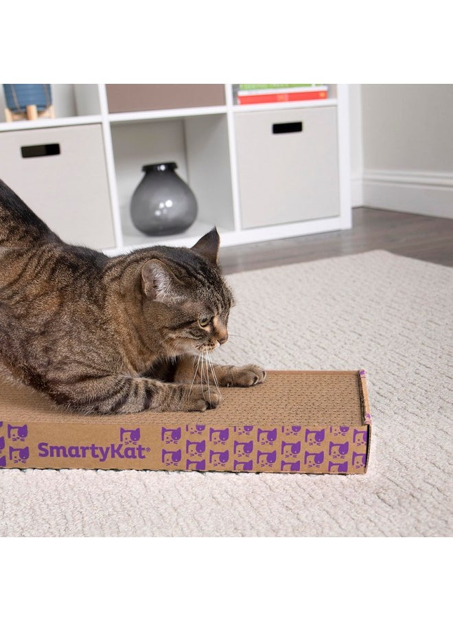 SmartyKat - SmartyKat Super Scratcher Corrugated Cat Scratcher, Catnip Infusion Technology - Brown, Single Wide - Image 1