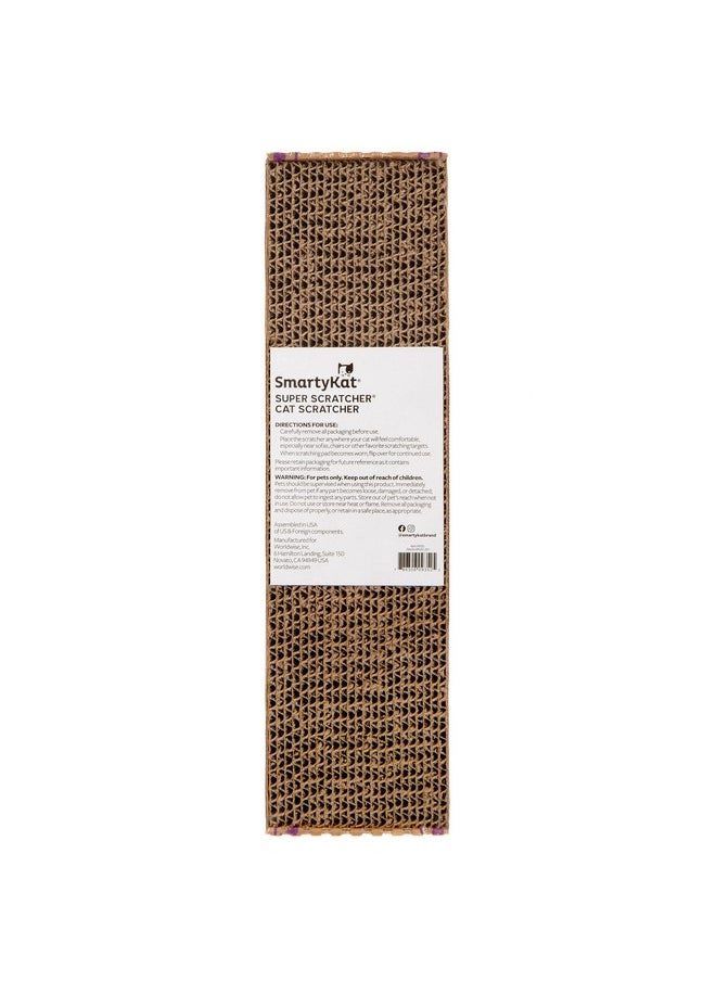SmartyKat - SmartyKat Super Scratcher Corrugated Cat Scratcher, Catnip Infusion Technology - Brown, Single Wide - Image 1