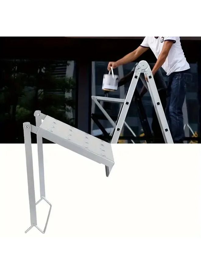 Heavy Duty 400LB Capacity Metal Ladder Platform Accessory Non Slip Extendable Workbench System With Tool Tray 1 Piece Set - Image 2