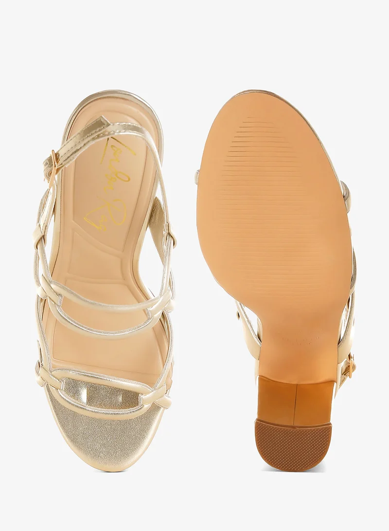 London Rag  London Rag Women's Metallic Cut Out Chain Sandals In Gold for Women | Best Price UAE