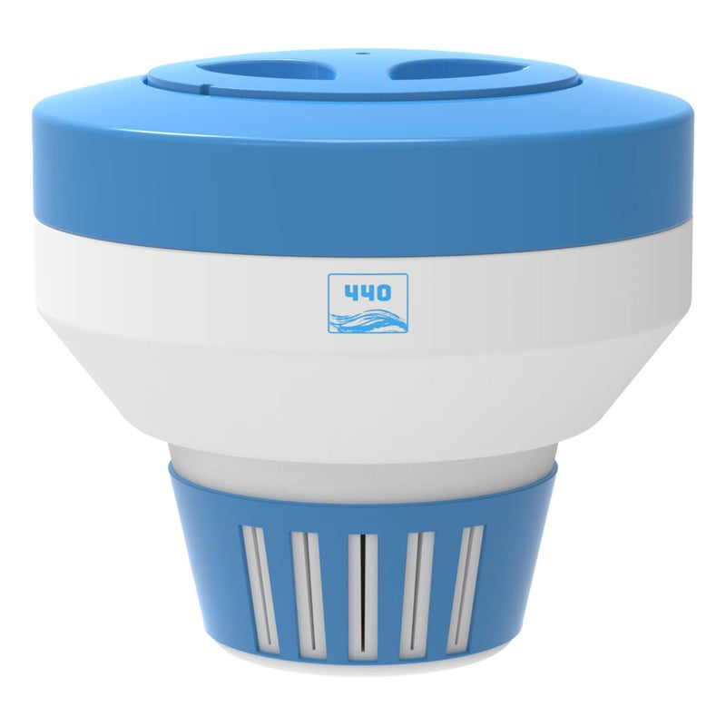 440 Pool Chlorine Floater Dispenser, Fits Up to 5 Pieces of 3-Inch Chlorine Tabs, Adjustable Flow, Control, Heavy-Duty Plastic - Suitable for Small & Large Pools - 9.6 Ounces - Image 1