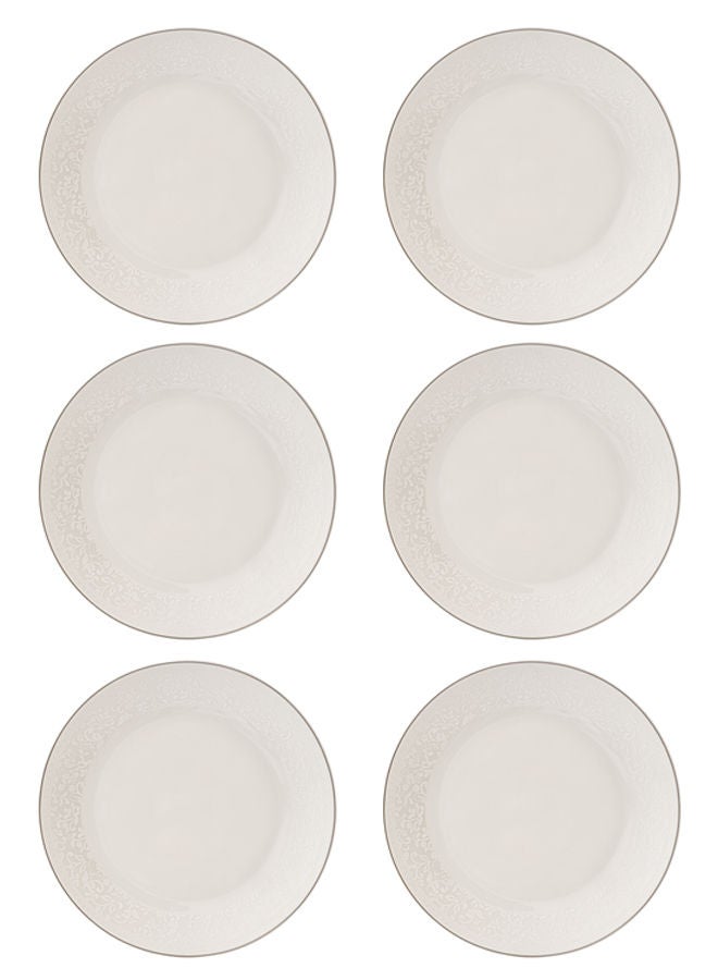 Celia 6-Piece Porcelain Deep Plates Set White 10.5 inch - Image 1