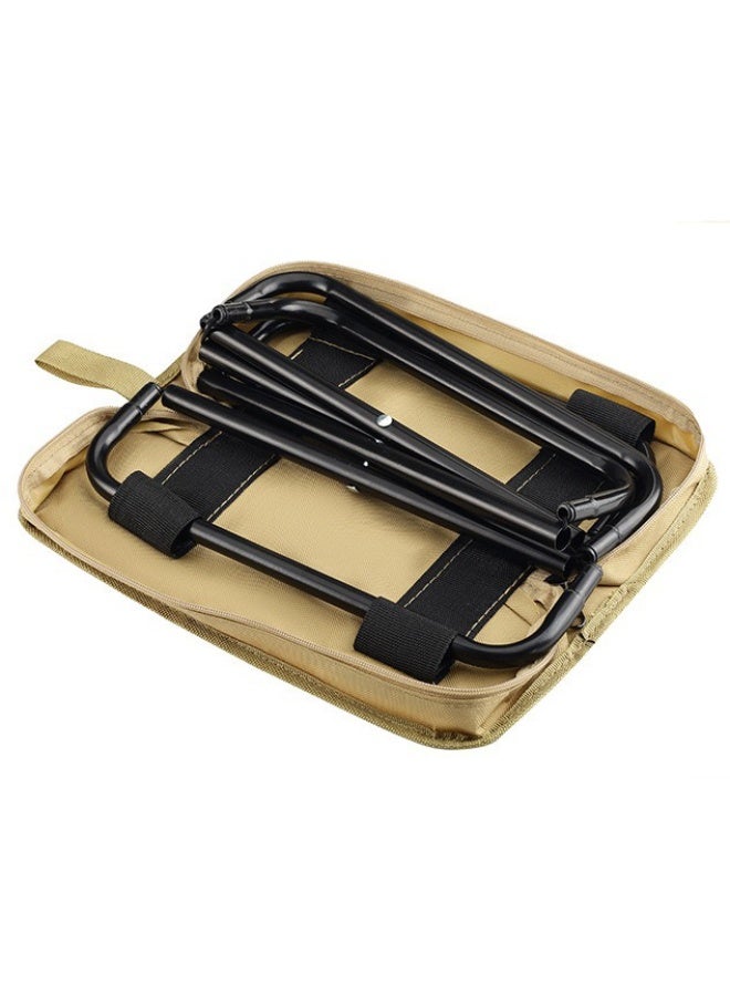 fdsport Camping Stool, Portable Folding Stool for Outdoor Walking Hiking Fishing, Large Capacity Khaki - Image 2