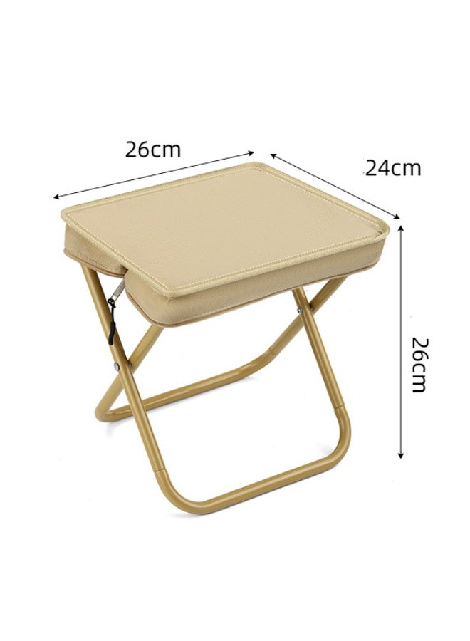 fdsport Camping Stool, Portable Folding Stool for Outdoor Walking Hiking Fishing, Large Capacity Khaki - Image 4