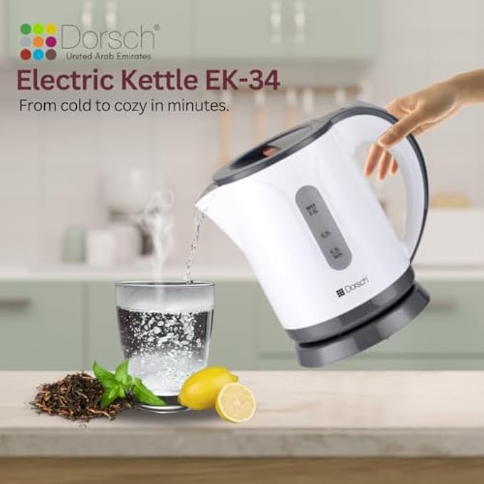 Dorsch Danish Design 08L Electric Kettle  360 Rotating Cordless Base  Fast Heating  Auto Shutoff  Water Level Indicator  Circuit Breaker System For Safety  Operating Light  BpaFree Design Ek 34 - Image 4