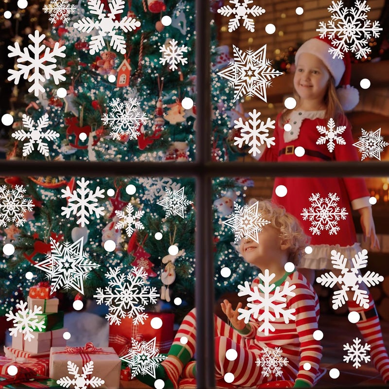 Garma 428pcs White Snowflakes Window Decorations Clings Decal Stickers Ornaments for Christmas Frozen Theme Party New Year Supplies - Image 4