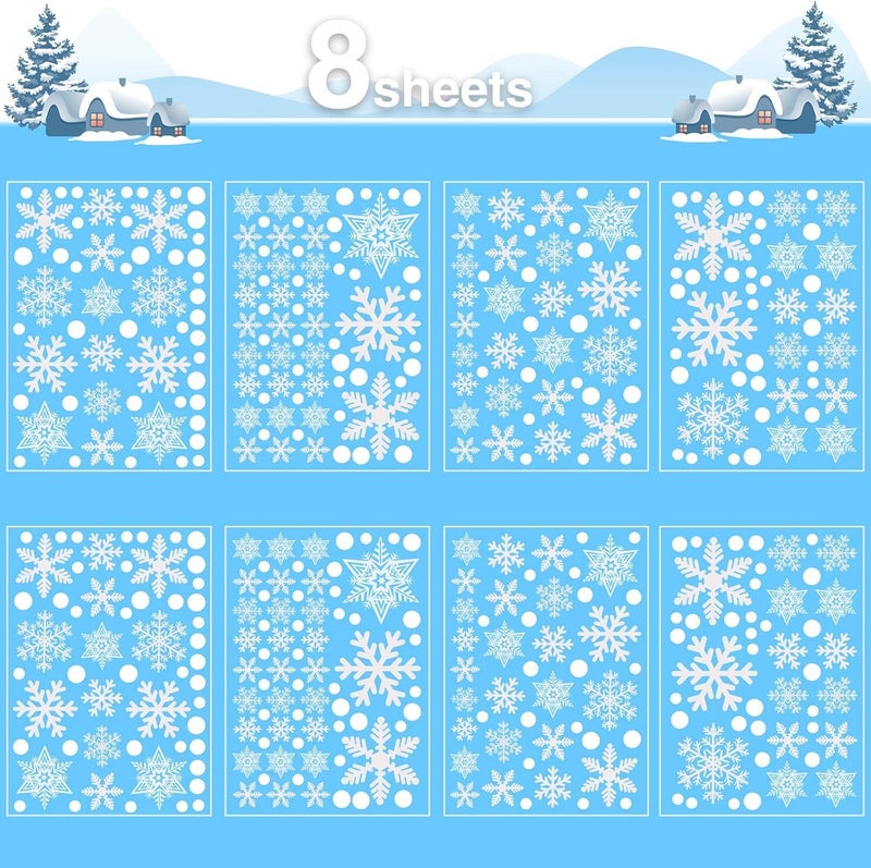 Garma 428pcs White Snowflakes Window Decorations Clings Decal Stickers Ornaments for Christmas Frozen Theme Party New Year Supplies - Image 3