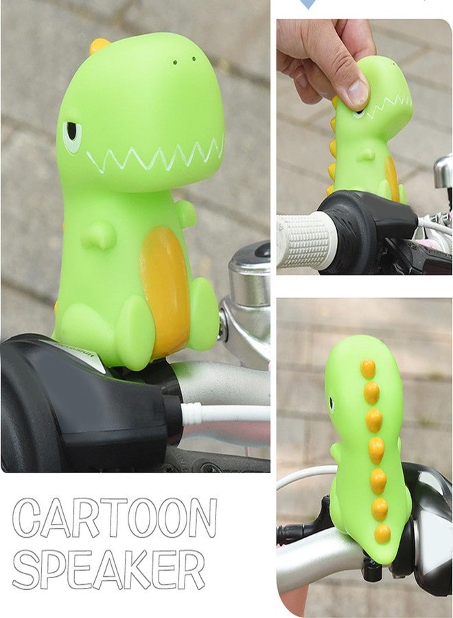 Muloo Cartoon Animal Childrens Bicycles Horn Squeeze Bicycles Horn Clearly Sound Bicycles Bells Cute Scooter Kid Bike Bells, Green Dinosaur - Image 4