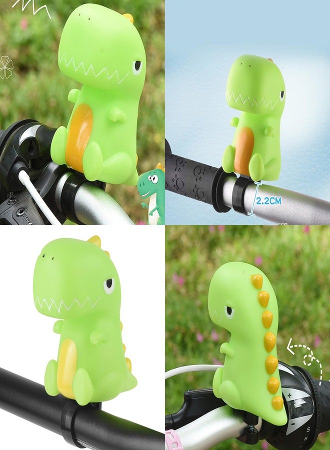 Muloo Cartoon Animal Childrens Bicycles Horn Squeeze Bicycles Horn Clearly Sound Bicycles Bells Cute Scooter Kid Bike Bells, Green Dinosaur - Image 2