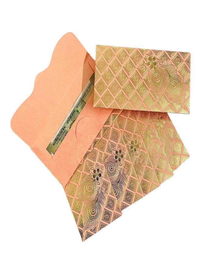 Moira Designer Money Envelopes, Pack of 10, for Shagun Cash gifting for Wedding, Birthday, Eid, Diwali, Engagement (Peach) - Image 2
