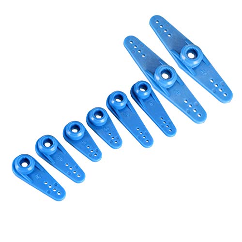 uxcell Plastic Servo Arms 23T Blue, 3mm Hole Single/Double Arm for JR 1 Set - Image 2