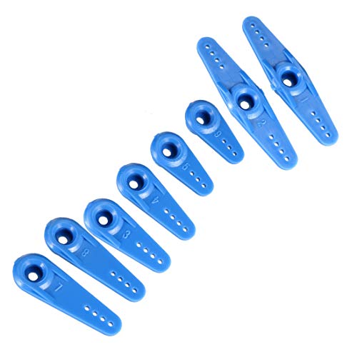 uxcell Plastic Servo Arms 23T Blue, 3mm Hole Single/Double Arm for JR 1 Set - Image 1