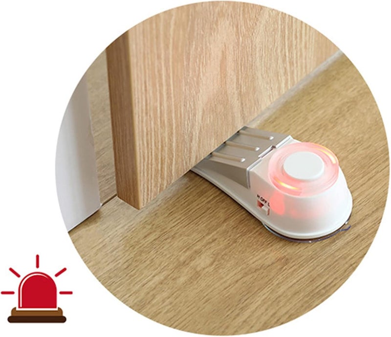 klarako Door Stopper,Portable Door Stopper Wedge with Alarm Alert for Anti theft,Door Stop Wedge Security Alarm Open Door Reminder Great for Travel Home Apartment House - Image 2
