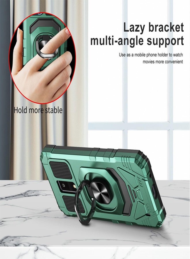 Ailiber for BLU View 4 B135DL Cell Phone Case, with Screen Protector, Ring Kickstand for Magnetic Car Mount, Military Grade, Heavy Duty Shockproof Protective Cover for Tracfone BLU View 4-Deep Green - Image 2