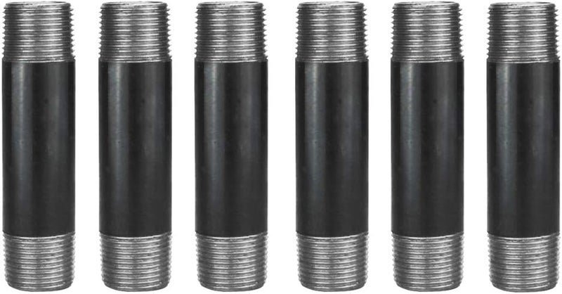 GeilSpace 3/4" × 4" Heavy Duty Pre-Cut Grey Metal Pipe, Industrial Steel Fits Standard 3/4 Inch Threaded Pipes and Fittings - Vintage DIY Industrial Shelving (3/4" × 4", Grey) - Image 1