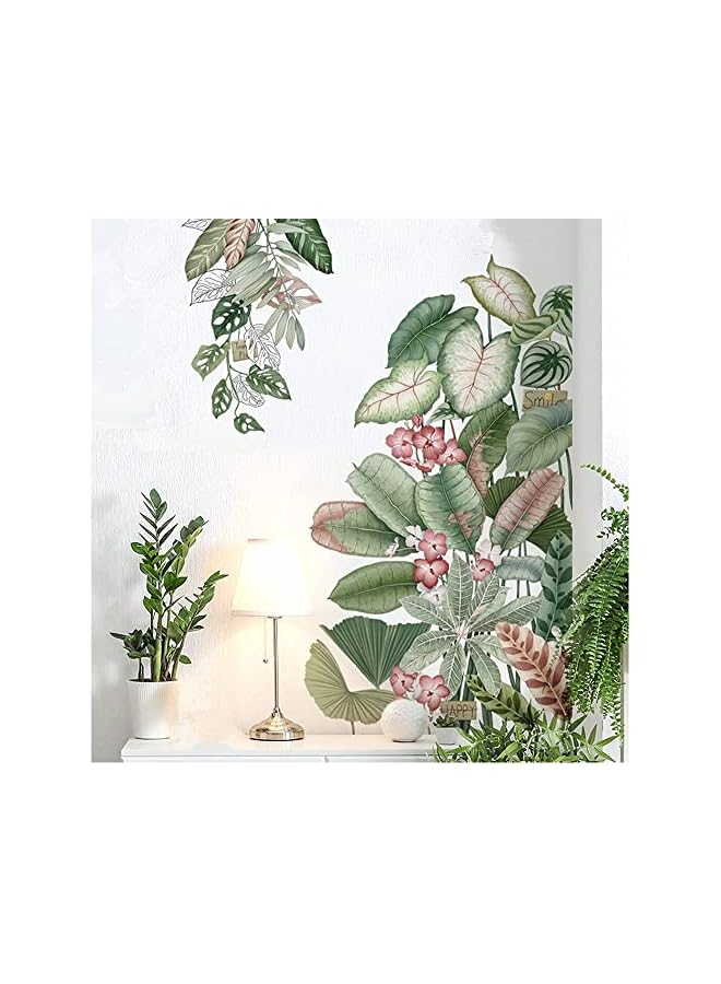 S-TOP Tropical Plant Wall Stickers | Removable Waterproof Green Leaf Decals for Living Room, Door & Home Wall Decor | Large Nature Wallpaper | New Home Gift - Image 4