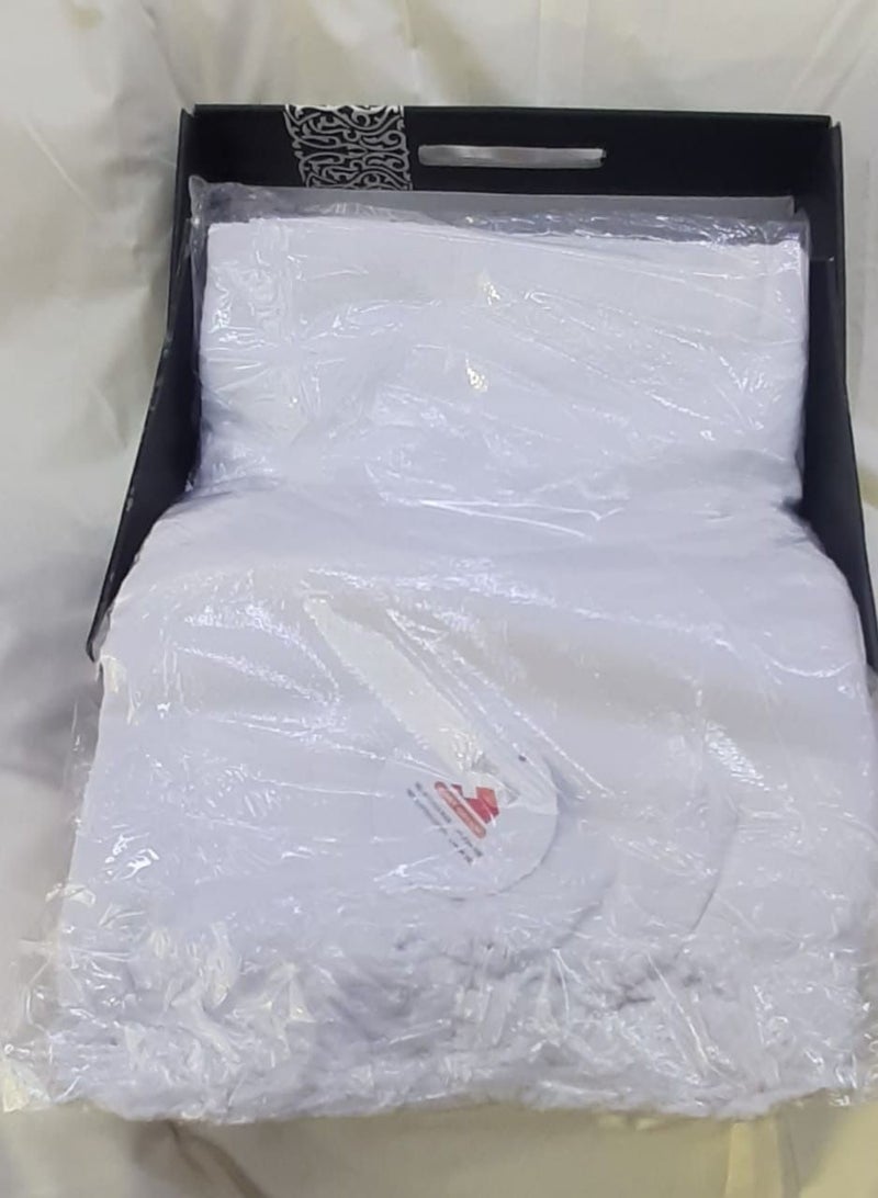 ALUTHAIMAN Original Turkey Men's Hajj Umrah clothing Ahram 100% Turkish Cotton Super Soft 2 Pcs Towel Set.45X90 inch New Dry Fast Microfiber Woven Technology 1 Waterproof , Non Stitched White Belt.  - Image 2